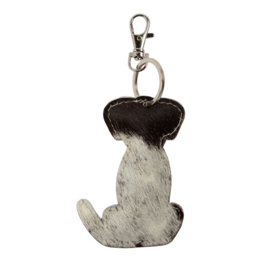 Porte-clés chien noir et blanc (Bos taurus)