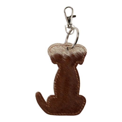 Porte-clés chien marron et blanc (Bos taurus)