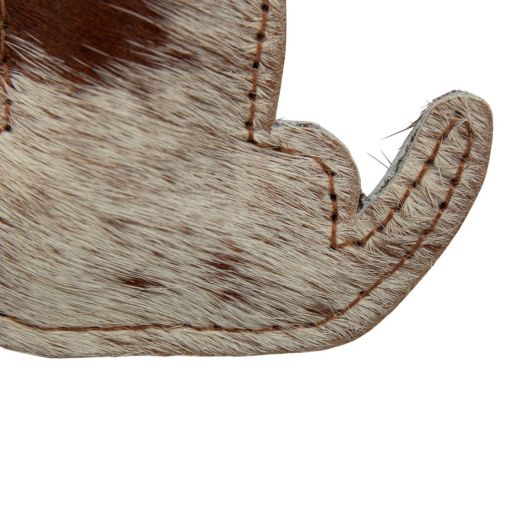 Porte-clés chien marron et blanc (Bos taurus)