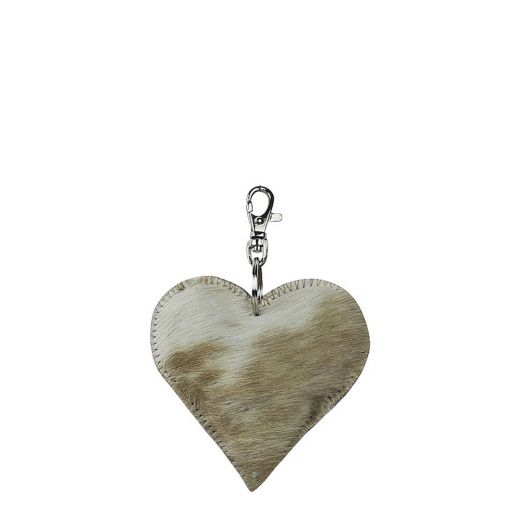 key chain mini heart brown 5cm (bos taurus taurus)