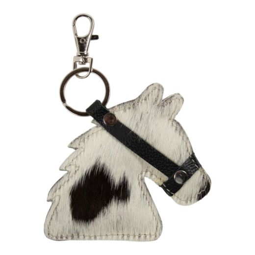 Porte-clés cheval noir et blanc (Bos taurus)
