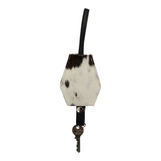 Key holder leather black white (Bos taurus)