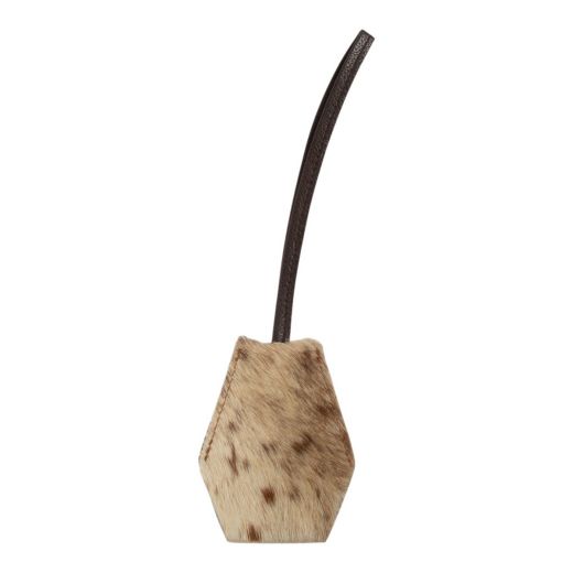 Porte-clés en cuir marron et blanc (Bos taurus)