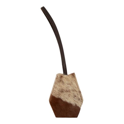 Porte-clés en cuir marron et blanc (Bos taurus)