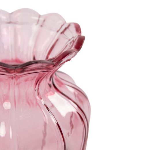 Vase Kamina rose h15,5 d11,5cm