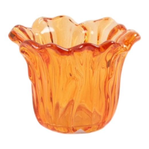 Photophore Serafina orange h7,5 d10,5cm