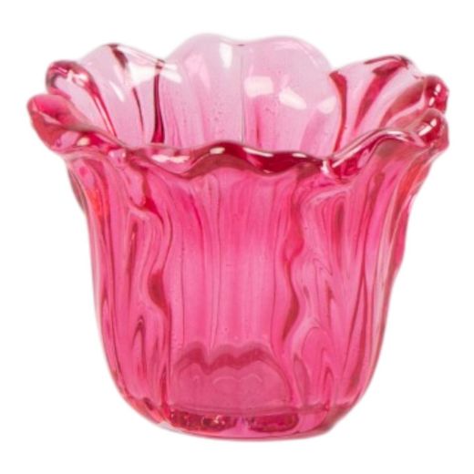 Photophore Serafina rose h7,5 d10,5cm