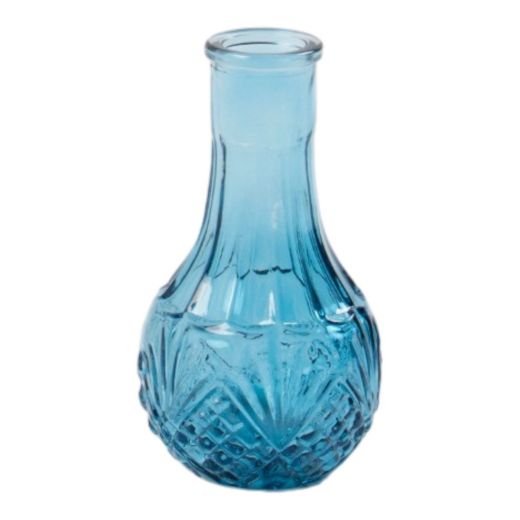 Vase bouteille Linda bleu h11 d6cm