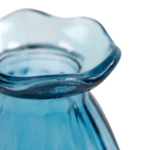 Vase bouteille Sedona bleu h8,5 d6,8cm