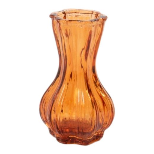 Vase bouteille Tharin orange h10 d6cm