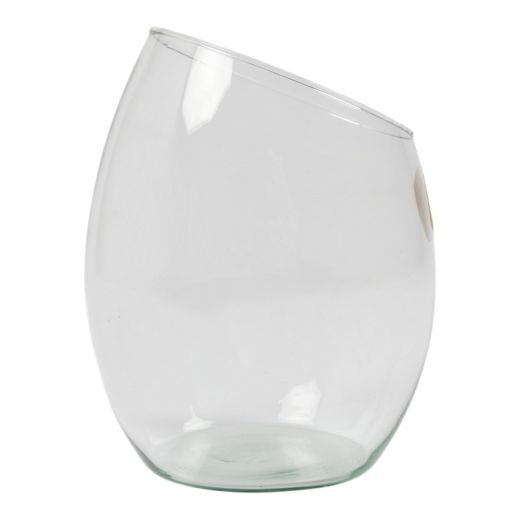 Eco schuine ribbel vaas 'trijntje' h20 d16 cm - no labeling