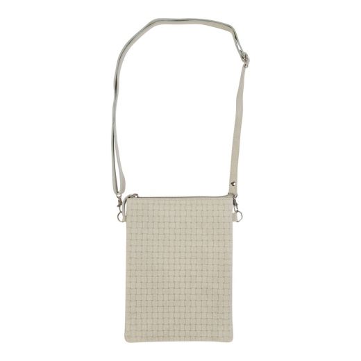 Crossbody Bag vertical weave sand 23x17cm (bos taurus taurus)