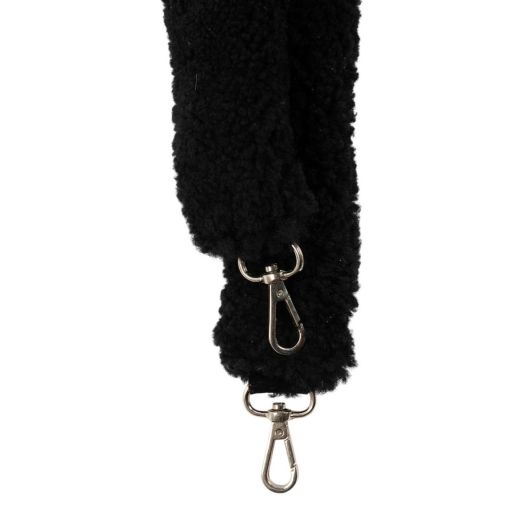 Phone Cord sheepskin black (ovies aries) 120cm