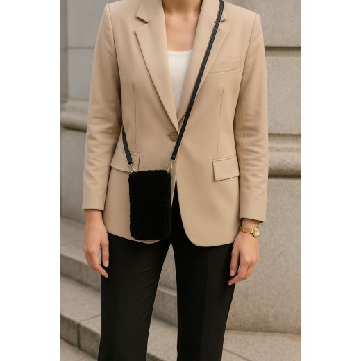 Phone Bag sheepskin adjustable black 120cm   (ovies aries)