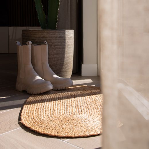 *jute fußmatte oval 75x45cm*