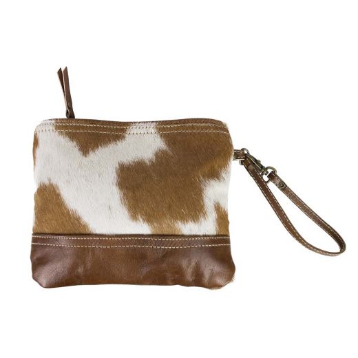 make up bag brown cow 21cm (bos taurus taurus)*
