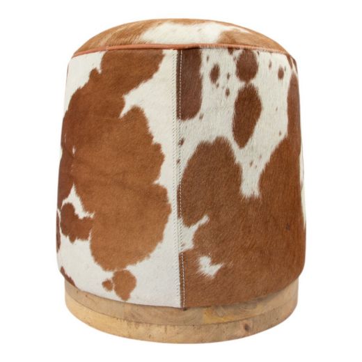 Hocker Kuh rund braun weiss 40x40x43cm (bos taurus taurus)