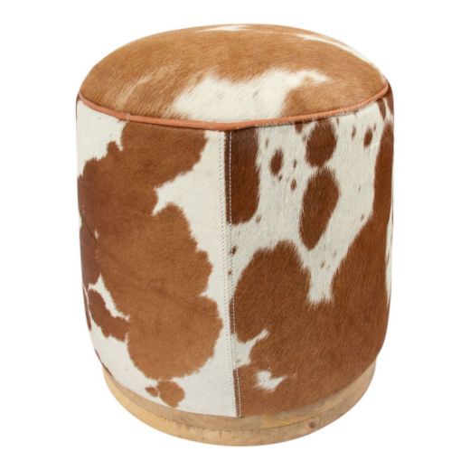 Hocker Kuh rund braun weiss 40x40x43cm (bos taurus taurus)