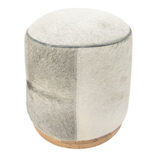 Hocker Kuh rund grau 40x40x43cm (bos taurus taurus)