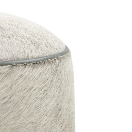 Hocker Kuh rund grau 40x40x43cm (bos taurus taurus)