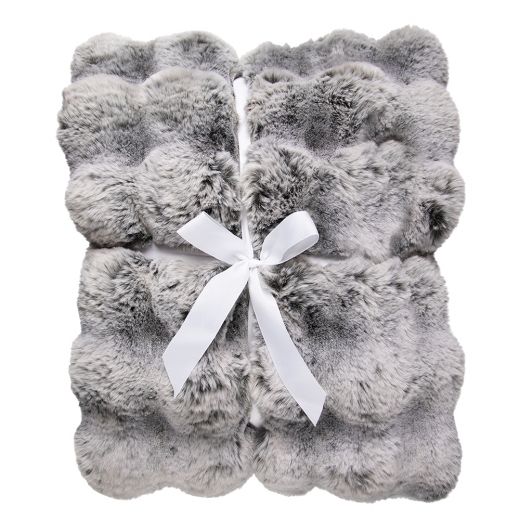 plaid teddy bobbel grijs 130x170cm