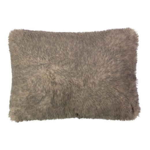Cushion check faux fur green 40x60cm