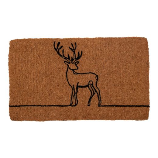 Paillasson en fibre de coco fait motif de lignes 75 cm