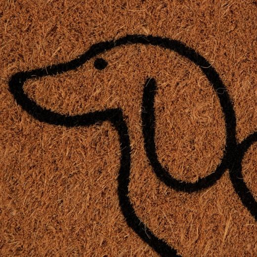 Paillasson en coco cœurs faits main teckel 75cm