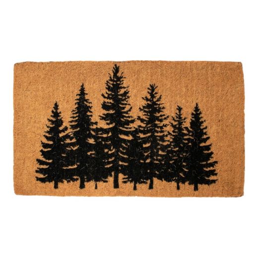 Coir Doormat handmade pine trees 75cm