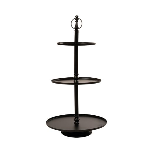 etagère ovaal 3 lagen zwart 100cm