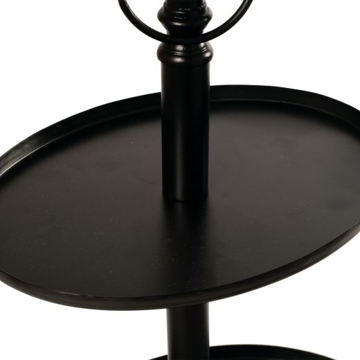 etagère ovaal 3 lagen zwart 100cm