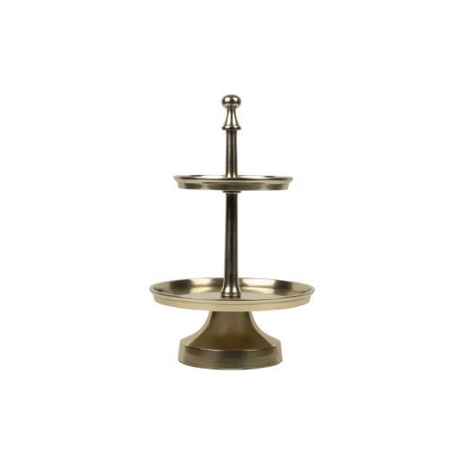 keuken etagère champagne goud rond 2 lagen 38cm*