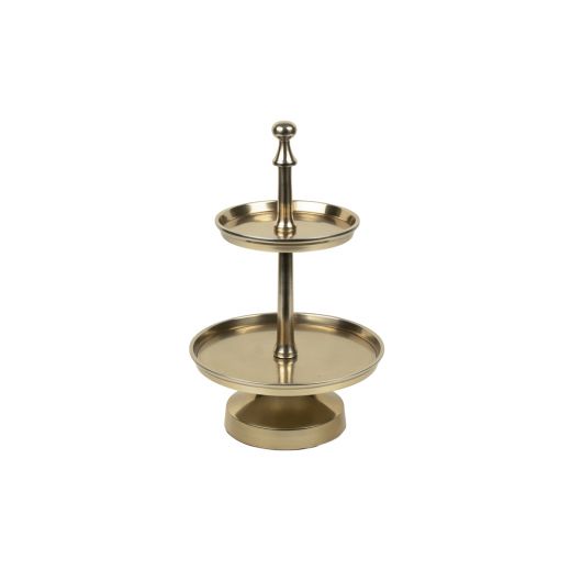 keuken etagère champagne goud rond 2 lagen 38cm*