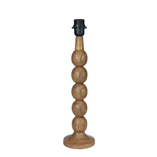 pied de lamp billes de bois de manguier 45cm