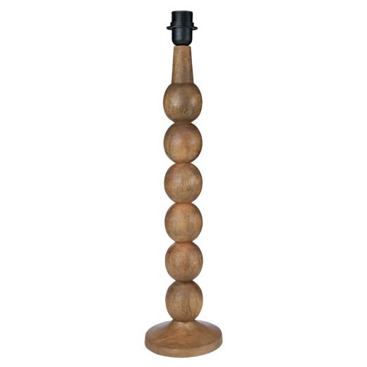 pied de lamp billes de bois de manguier 60cm