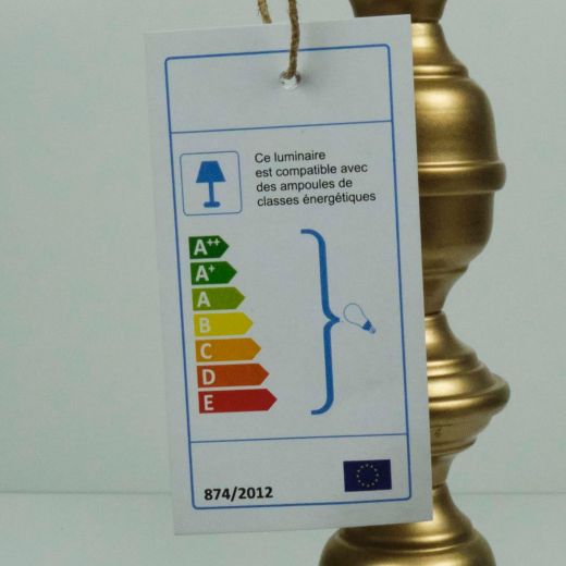 lampenfuss ornament champagner gold 12x12x50cm