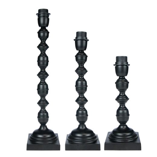 lampenfuss ornament schwarz 11x11x30cm