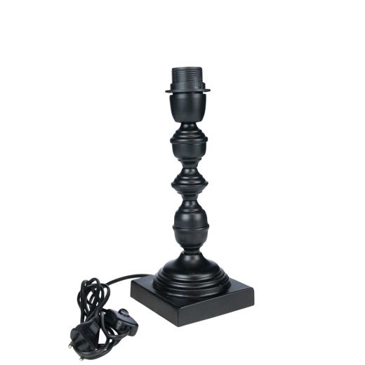 lampenfuss ornament schwarz 11x11x30cm