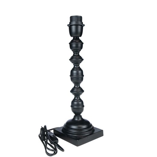 lampenfuss ornament schwarz 12x12x40cm