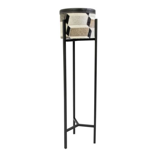 Flowerpot on stand illusion multicolor h55 h67 h80 (set of 3) (bos taurus taurus)
