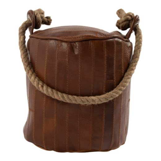Door stopper cowskin patchwork smooth brown 20x20x20cm(bos taurus taurus)