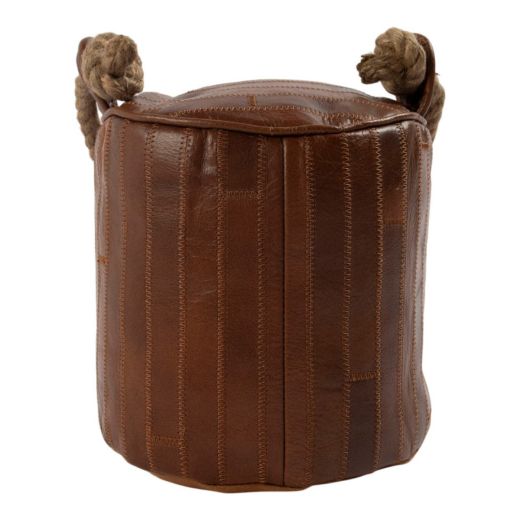 Door stopper cowskin patchwork smooth brown 20x20x20cm(bos taurus taurus)