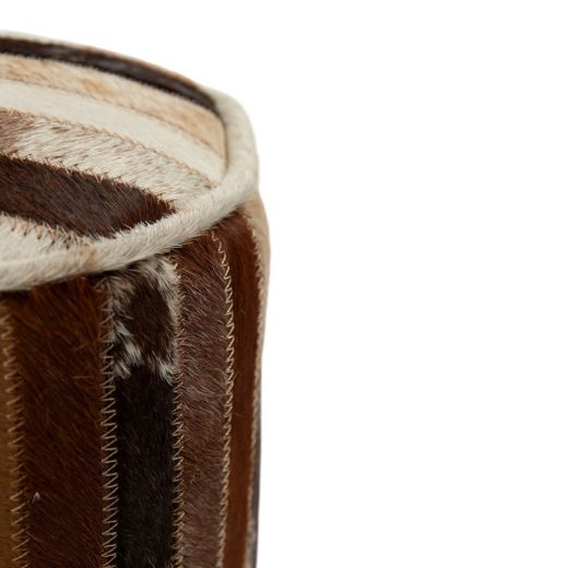 Door stopper cowskin patchwork brown/white 20x20x20cm(bos taurus taurus)