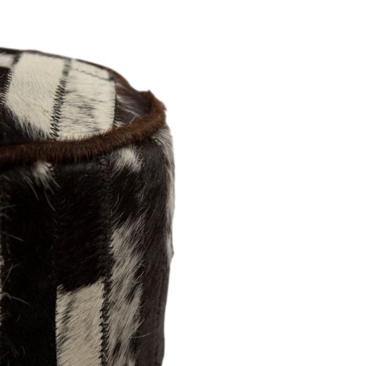 Door stopper cowskin patchwork black/white 20x20x20cm(bos taurus taurus)