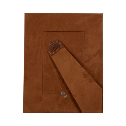Photo frame leather smooth brown 15x10cm (bos taurus taurus)