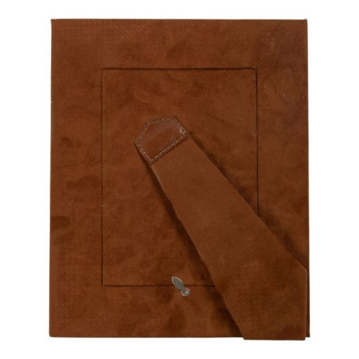 Photo frame leather smooth brown 18x13cm (bos taurus taurus)