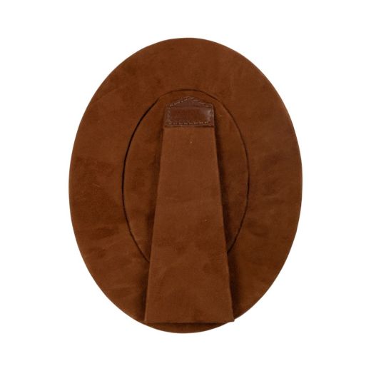 Photo frame leather smooth brown oval 15x10cm (bos taurus taurus)