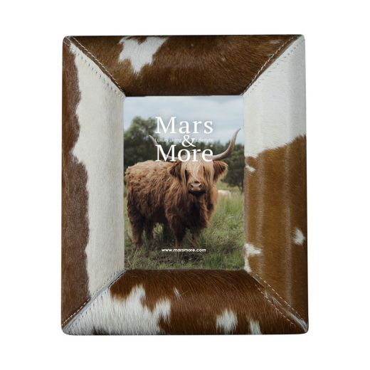 cadre photo vache renflement brun/blanc 18x13cm