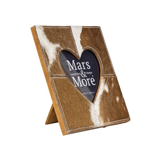 *bilderrahmen kuh herz braun/weiss 20x20cm*