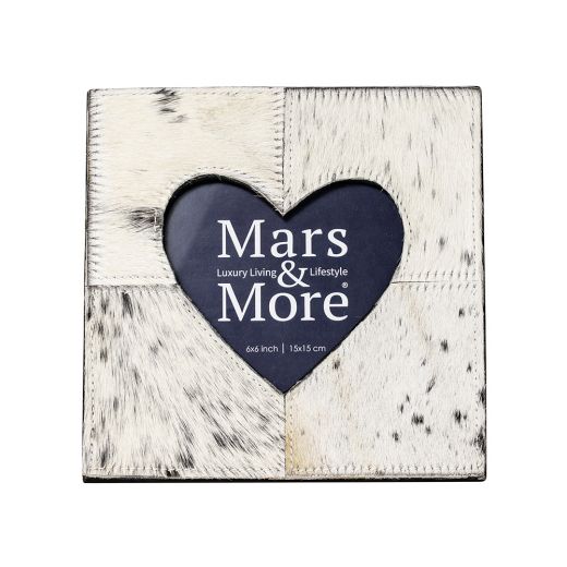 *bilderrahmen kuh herz schwarz/weiss 20x20cm*